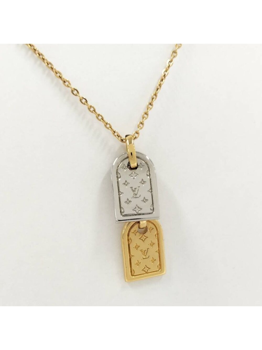 Louis Vuitton Necklace Nanogram Plated Gold Silver